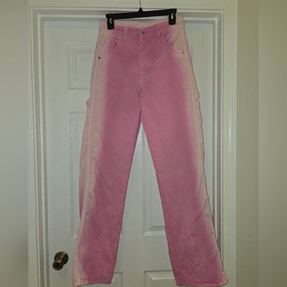Heron Preston Two-Tone Pink Cargo Boyfriend Jeans